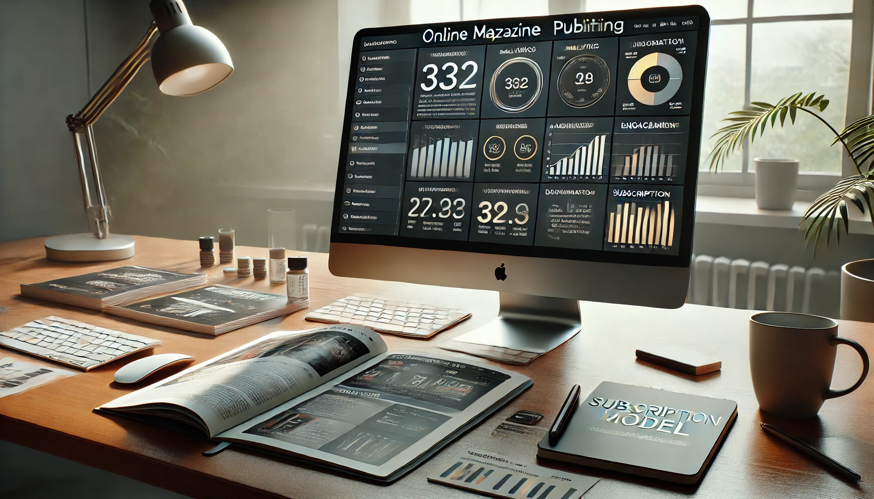 a modern digital workspace dedicated to online magazine publishing.